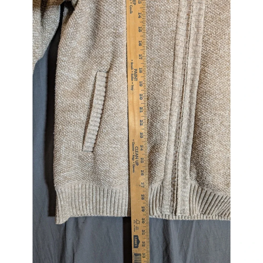 Buffalo David Bitton Cable Knit‎ Sweater Zip Up Men XL Tan
